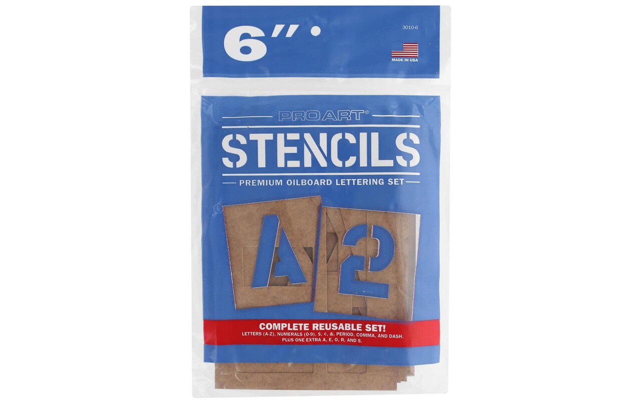 Pro Art Oil Board Stencil Set 6" for Painting on Wood, Canvas, Paper, Fabric, Wall and Tile, Reusable DIY Art and Craft Stencils for Painting, 6"x6" Inches